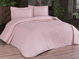 L'essentiel linge de maison Dublin - Powder Juego de colcha doble